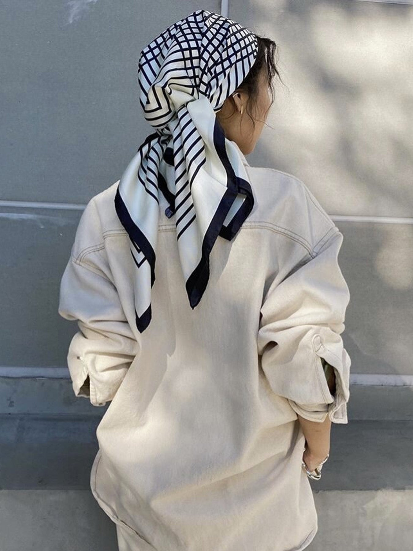 AENEIS Liberté silk scarf Off White